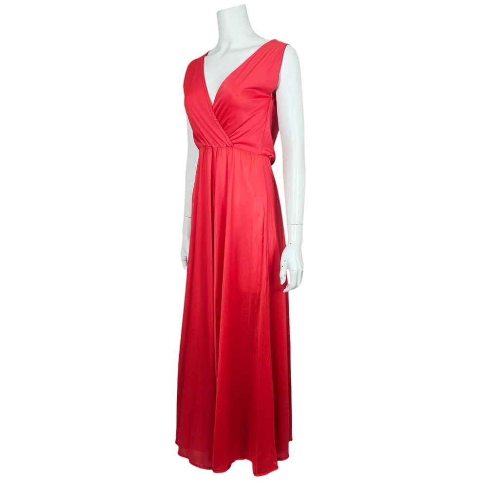 Vintage 70s Cattani of California Dark Pink Nylon Disco Hostess Palazzo Jumpsuit - Picture 8 of 12